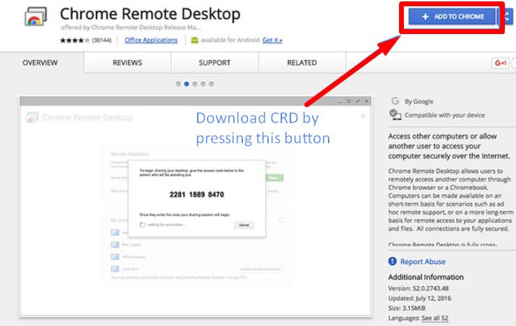 Download Chrome Remote Desktop using iMessage on windows pc