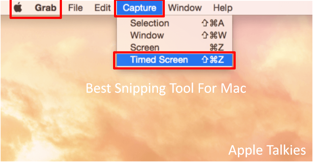 Snipping Tool for Mac Capture Timed Screen