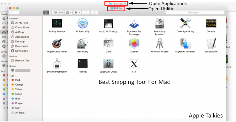 snip on mac
